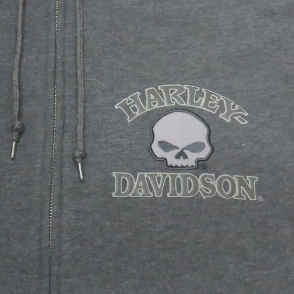 Harley-Davidson Zippered Front Men’s Willie G Skull Hoodie Sweatshirt - Picture 5 of 8